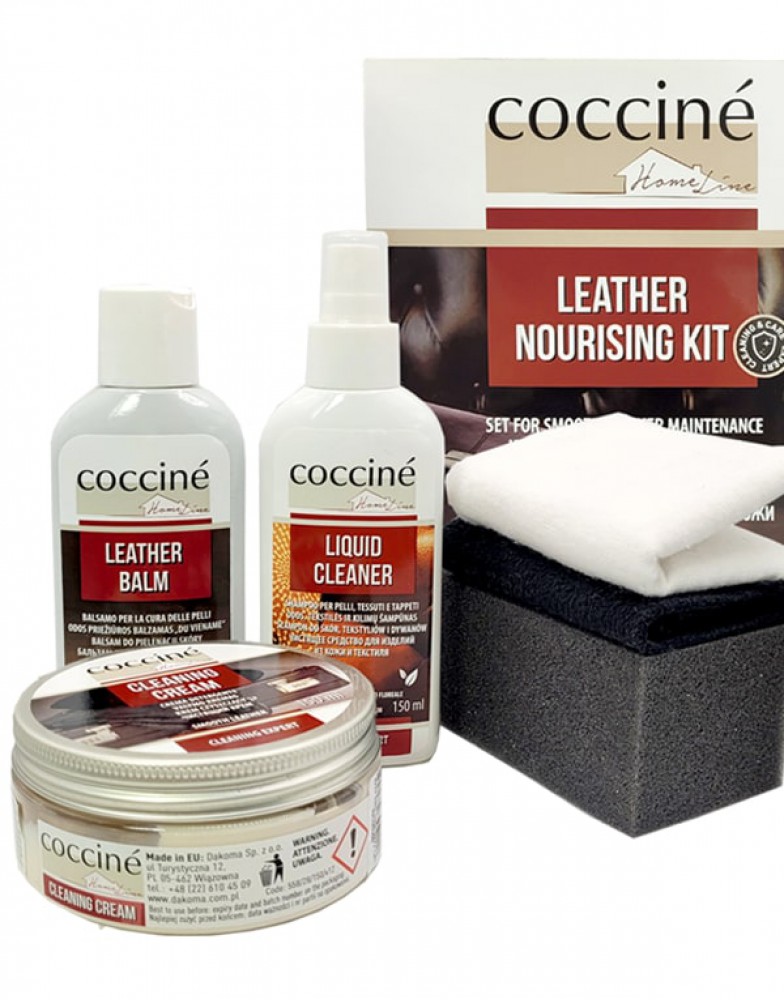 Nahkmööbli puhastus- ja hoolduskomplekt, värvitu - Coccine® Leather Nourishing Kit